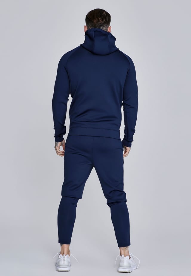 SikSilk SikSilk Men's Essentials Poly Full Zip Hoodie in Navy - 3