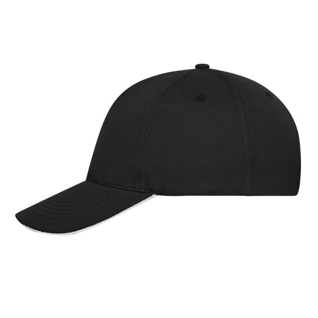 Myrtle Beach Myrtle Beach Men's 5 Panel Cotton Sandwich Peak Cap in Black - 3