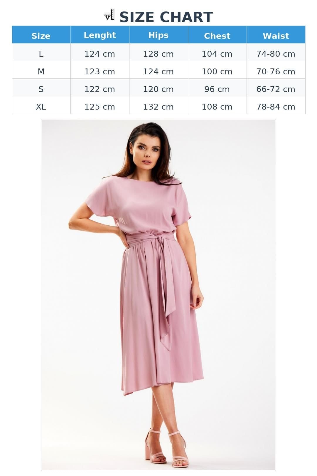 Love Lace Love Lace Women's Midi Kimono Cut Viscose Dress With Waist Sash in Pink - 4