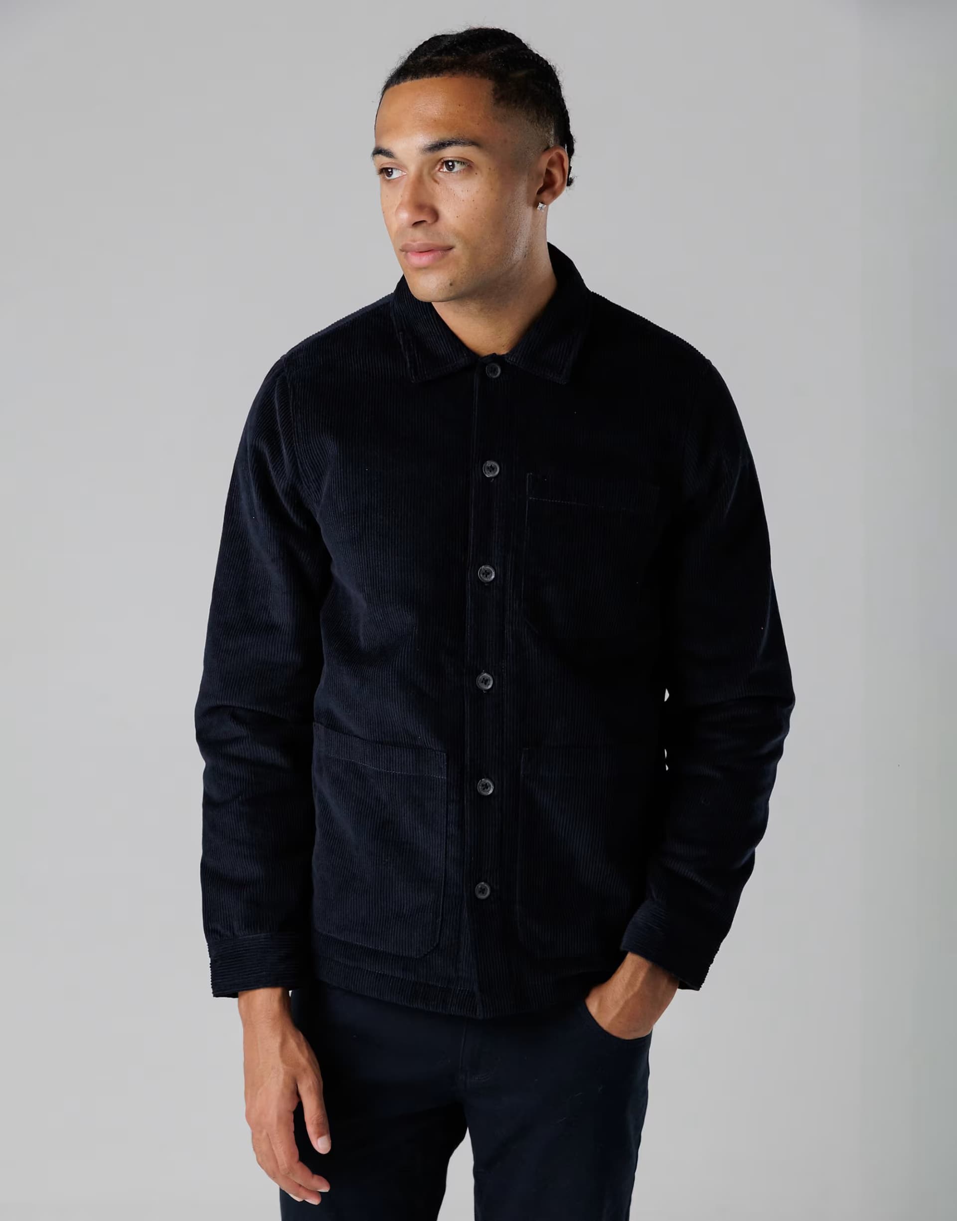 ASOS French Connection Cord button up jacket in navy