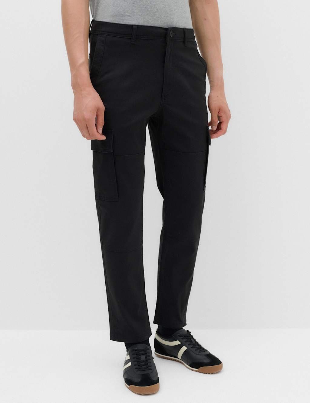 Marks & Spencer M&S Tapered Fit Stretch Cargo Trousers Black