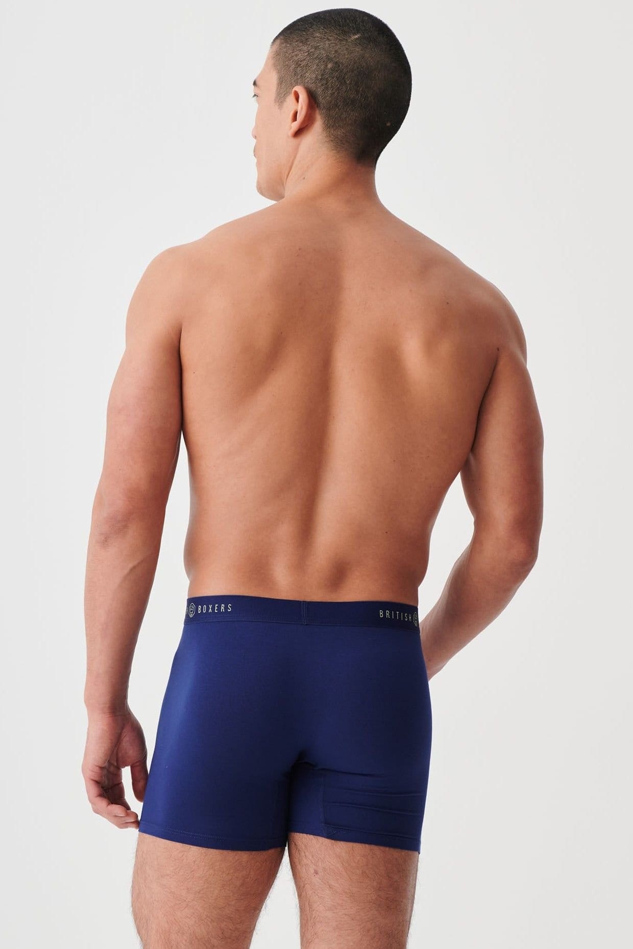 British Boxers British Boxers Men's Pack of Four "Fresh Navy" Bamboo Stretch Trunks in Navy - 4