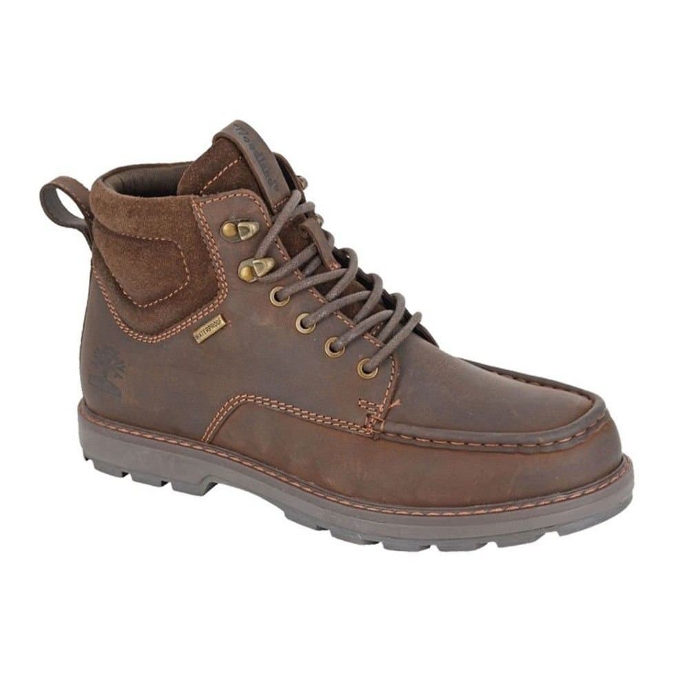 Woodland Woodland Men's Waxy Leather Ankle Boots in Brown