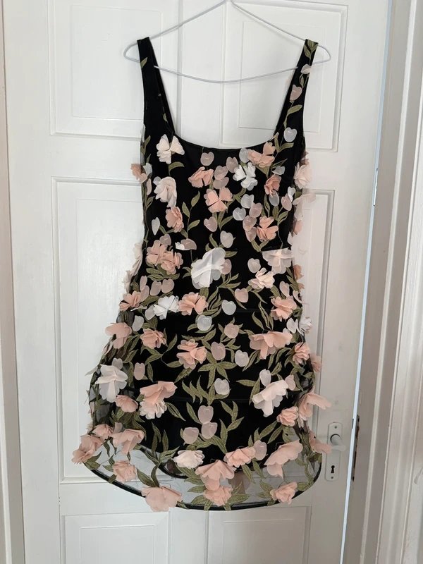 ASOS ASOS luxe 3D floral caged mini dress in black - 1