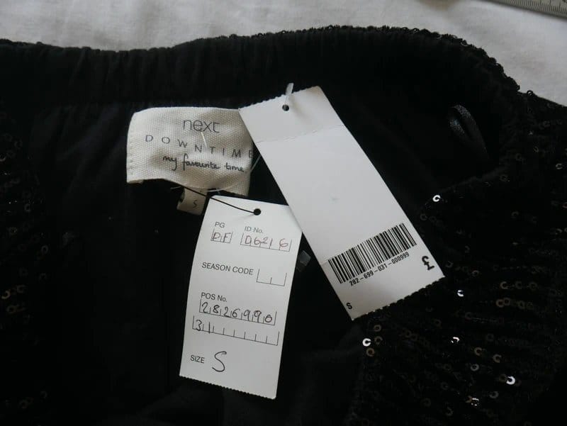 Next Downtime Black Sequin Wide Leg Trousers