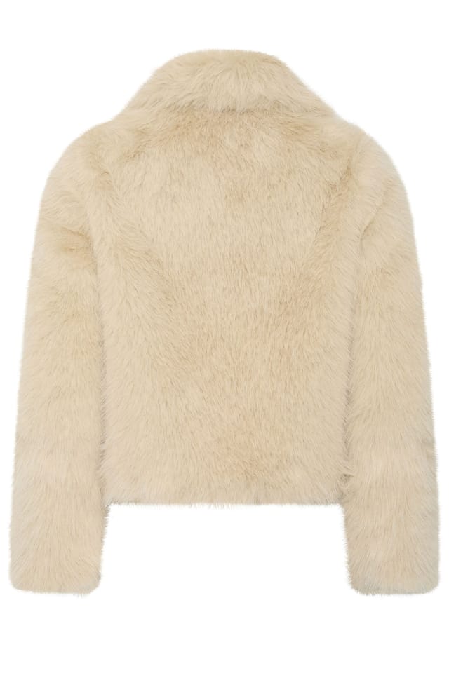 PixieGirl PixieGirl Women's Petite Faux Fur Coat in Ivory - 2