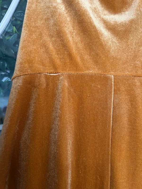 ASOS Design ASOS Gold Velvet Fringe Midi Dress UK 8 Occasion Party Western