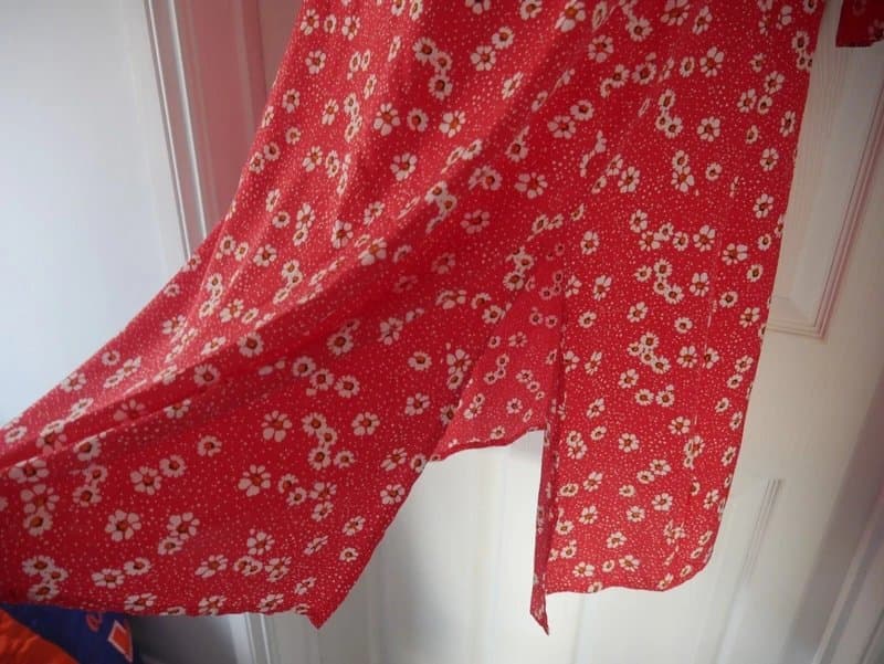 Wednesday‘s Girl Wednesday's Girl Floral Midi Shirt Dress Red White Daisy Print Size L New With T