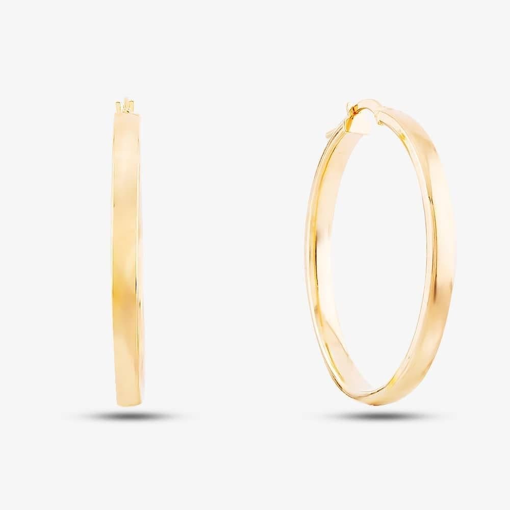 T.H.Baker T.H.Baker Gold Rectangular Tube Hoop Earrings
