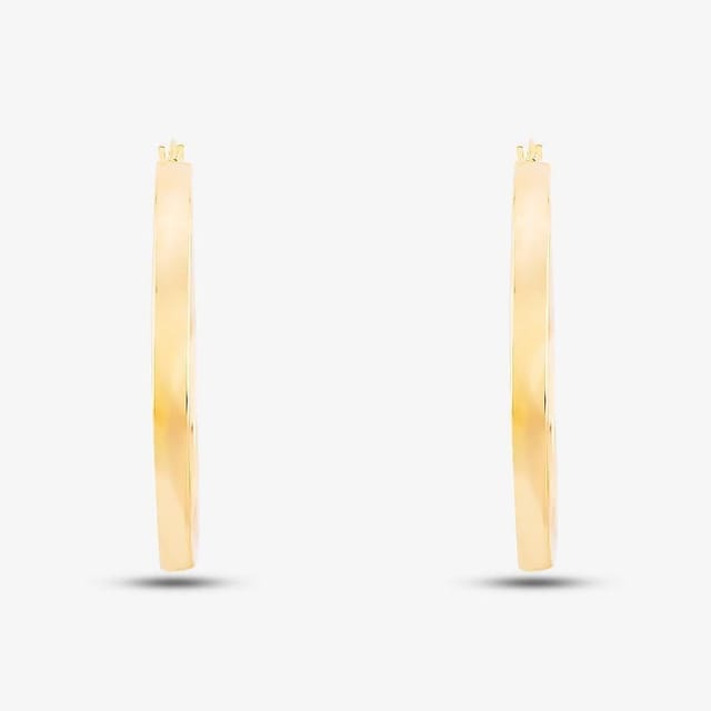 T.H.Baker T.H.Baker Women's 9ct Yellow Gold Rectangular Tube Hoop Earrings 1.53.3719 - 2