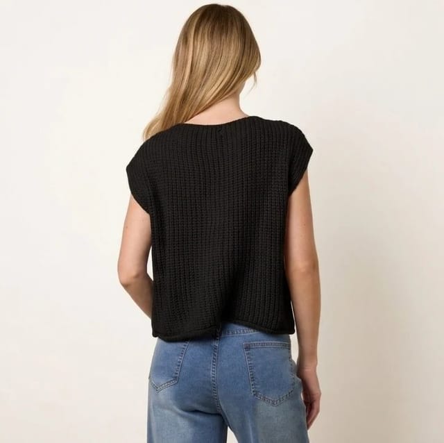 Blue Vanilla Two Pocket Knitted Waistcoat - 2
