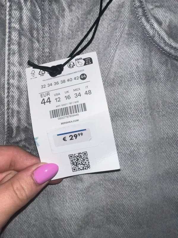 Bershka Bershka grey jeans 44 new straight wide tall