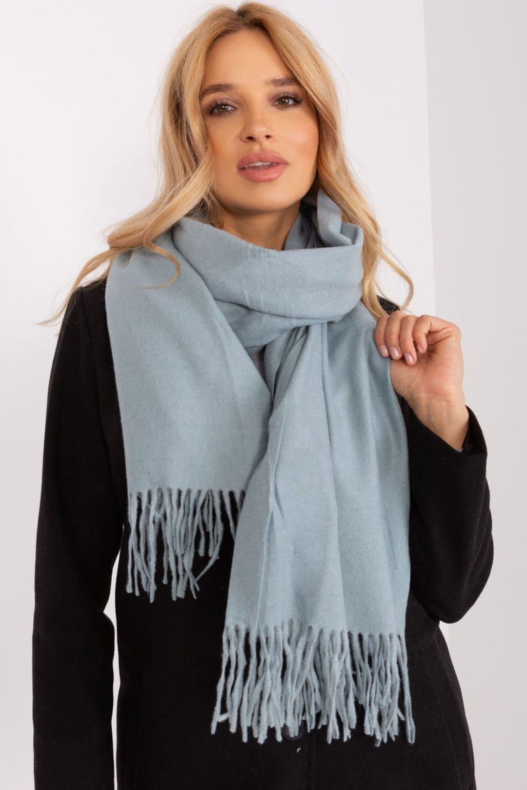 Love Lace Love Lace Duck Egg Blue Warm Long Scarf With Tassels