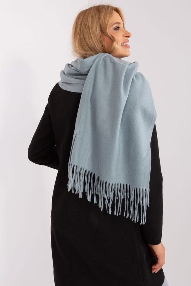 Love Lace Love Lace Women's Warm Long Scarf With Decorative Tassels For Winter Wear in Duck Egg Blue - 3
