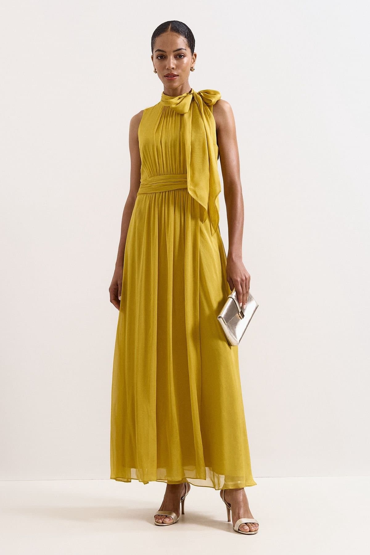 Phase Eight Phase Eight Women's Blaise Silk Maxi Dress in Mustard
