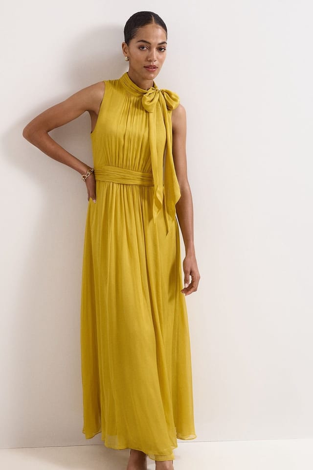 Phase Eight Phase Eight Women's Blaise Silk Maxi Dress in Mustard - 3