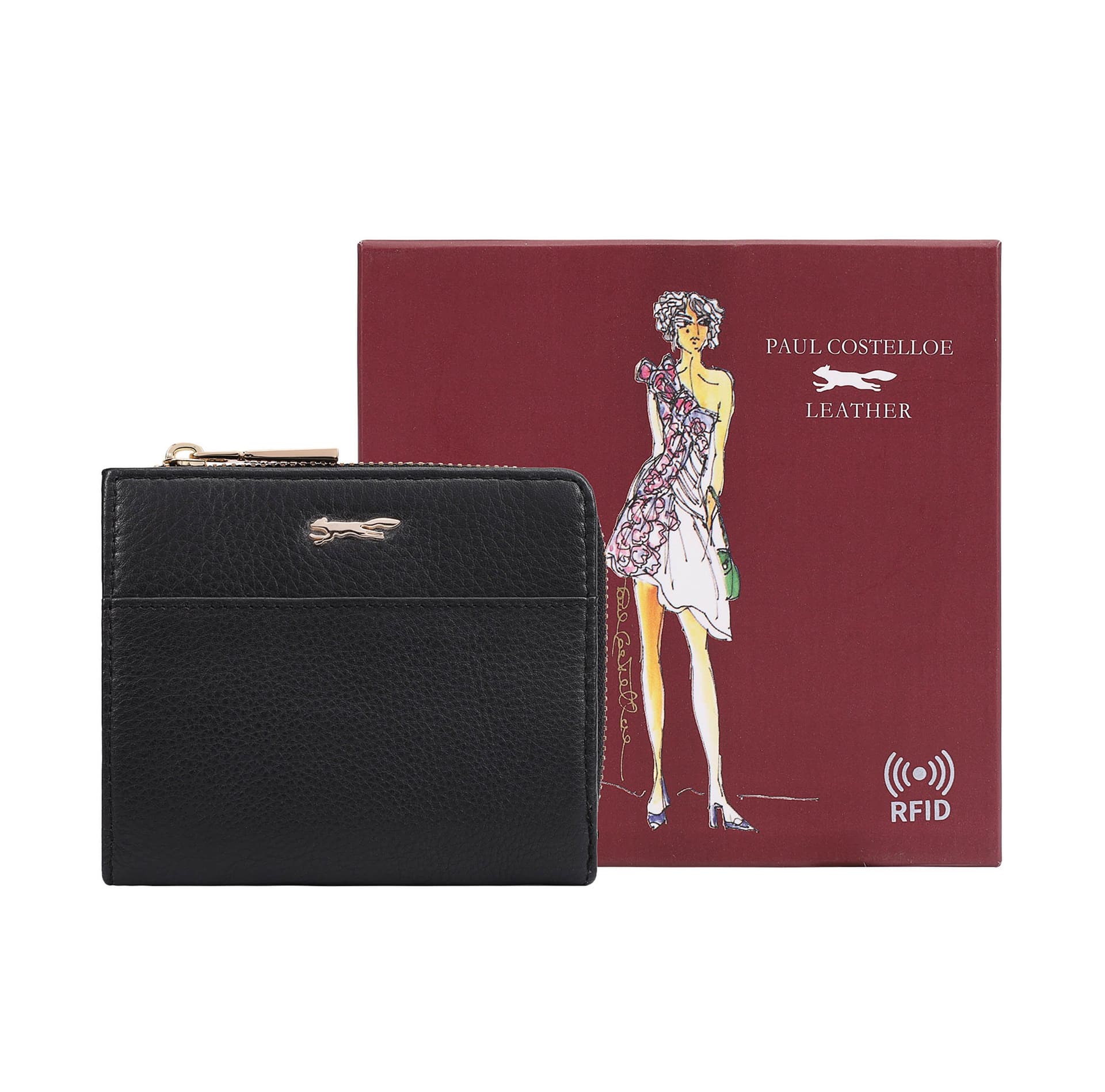 Paul Costelloe Paul Costelloe Women's Tilly Leather Purse in Jet Black