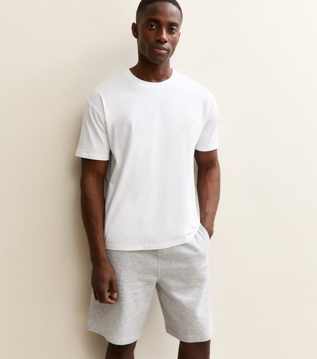 New Look Men's Grey Long Jersey Shorts New Look - 2