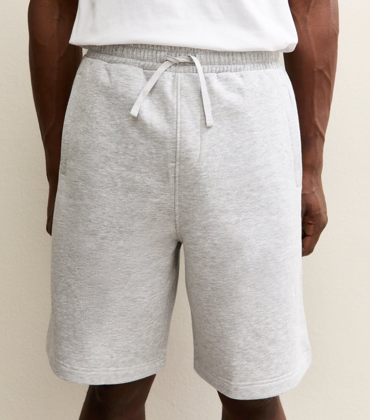 New Look Men's Grey Long Jersey Shorts New Look - 4