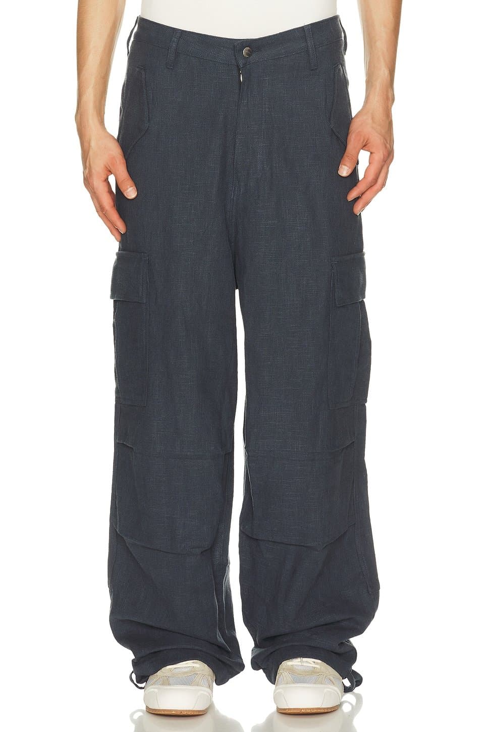 revolve Rhude Navy Linen Parachute Pant
