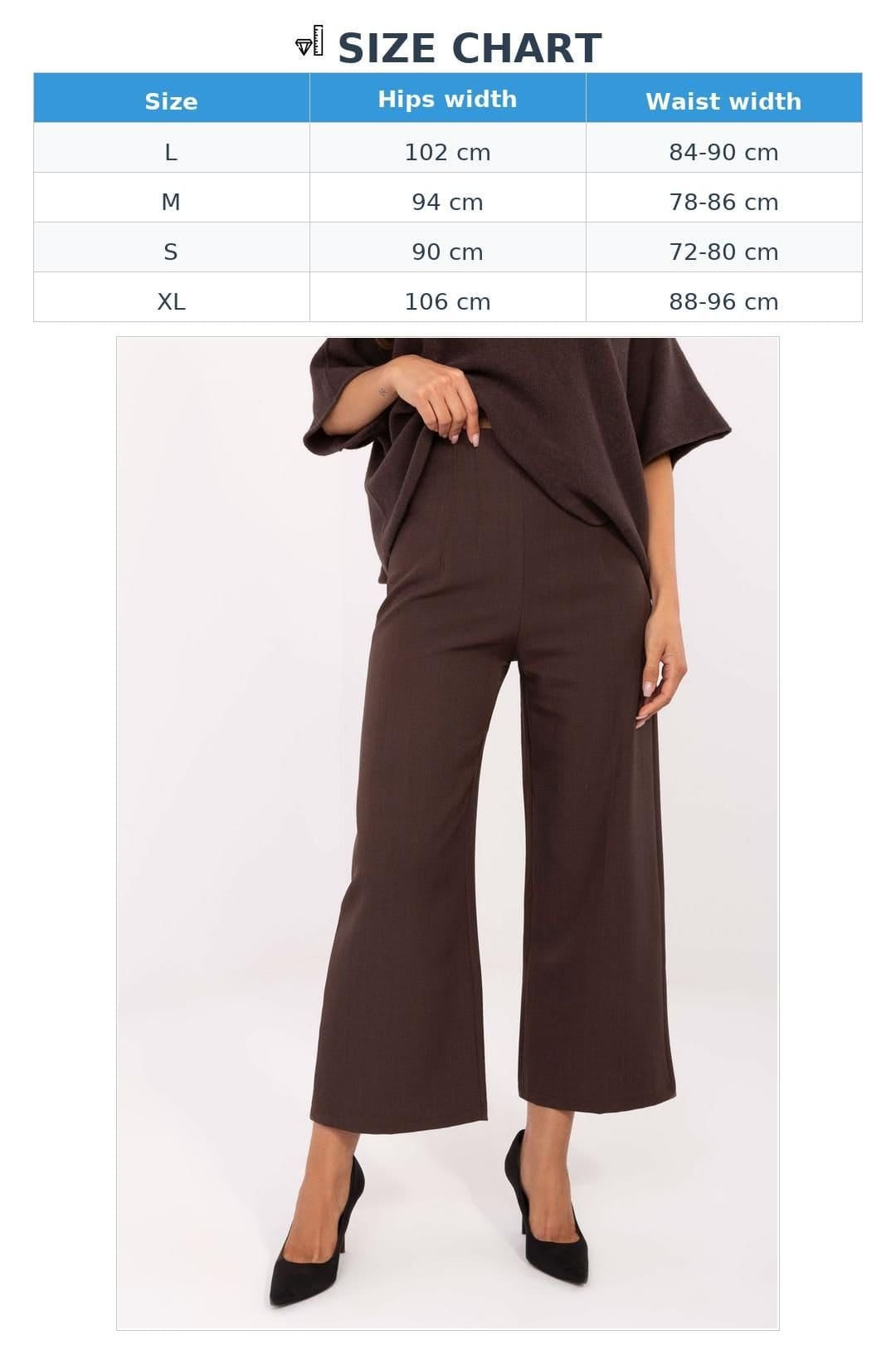 Love Lace Love Lace Women's Elegant High Waisted Culotte Trousers in Brown - 4