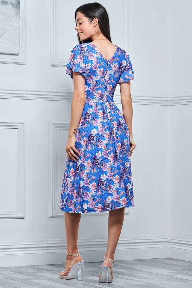 Jolie Moi Jolie Moi Women's Kaylynn Wrap Mesh Dress in Blue - 2