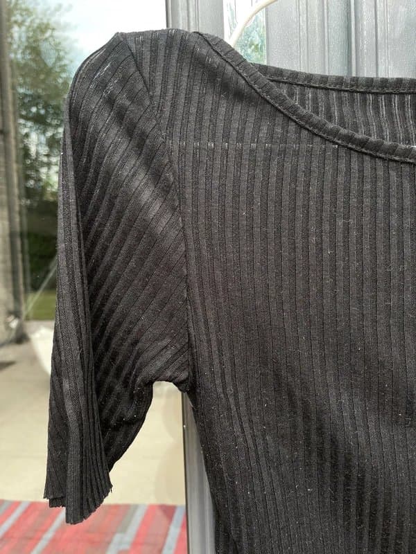 Topshop Black Topshop Ribbed Mesh Crop Top