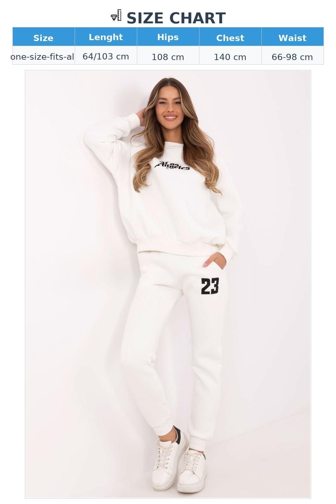 Love Lace Love Lace Women's Embroidered Cotton Polyester Sweatshirt Pants Set in White - 4