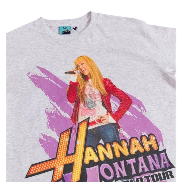 Hannah Montana Hannah Montana Men's World Tour 2009 Back Print T-Shirt in Grey - 3