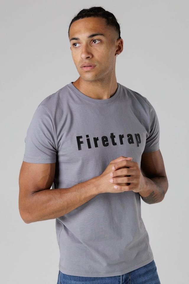 Firetrap Firetrap Men's 4 Pack Regular Fit Cotton Logo Tees - 3