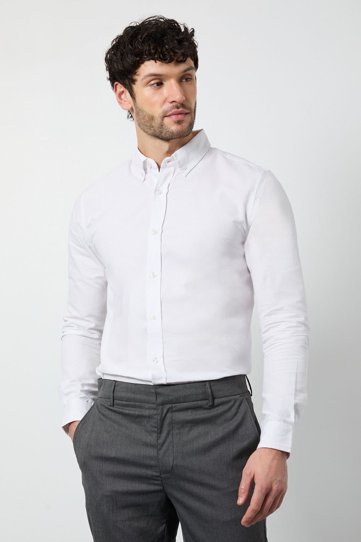 Burton Burton Men's White Oxford Long Sleeve Shirt