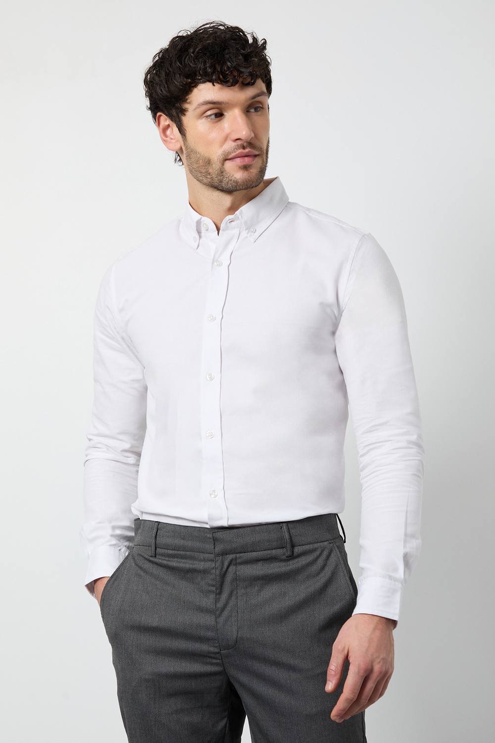 Burton Burton Men's White Oxford Long Sleeve Shirt - 2