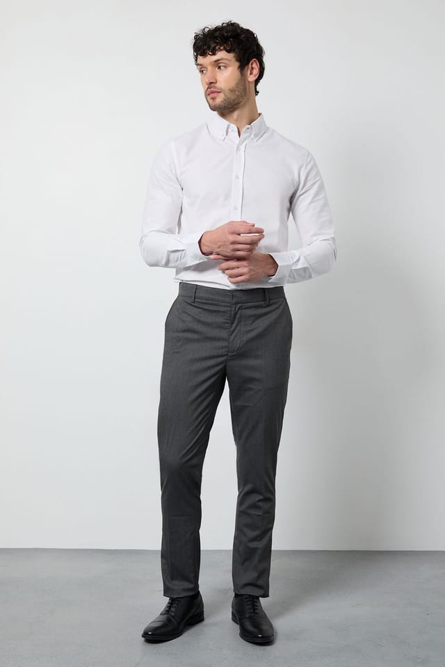 Burton Burton Men's White Oxford Long Sleeve Shirt - 2