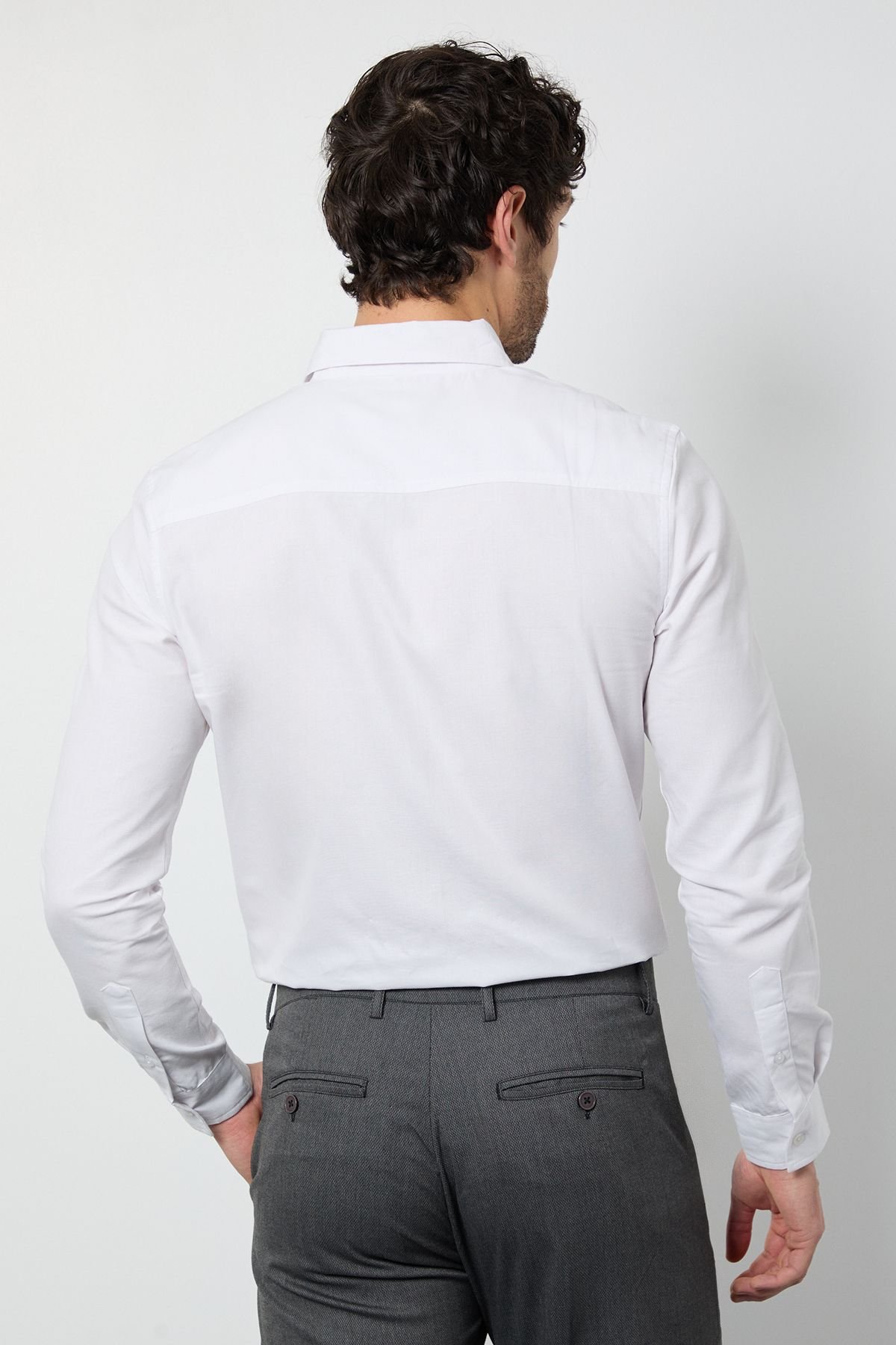 Burton Burton Men's White Oxford Long Sleeve Shirt - 3