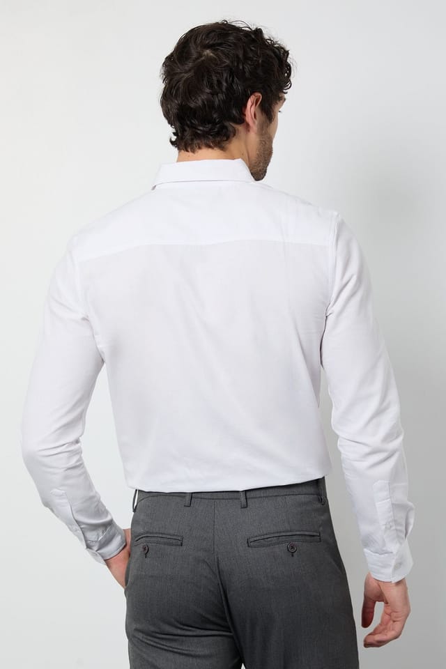 Burton Burton Men's White Oxford Long Sleeve Shirt - 3