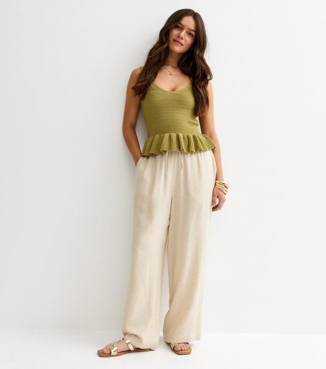 New Look Women's Petite Stone Wide Leg Trousers New Look - 3