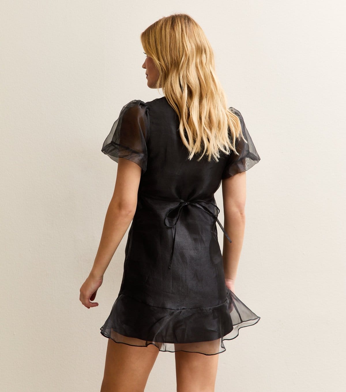 New Look Women's Black Organza Frill Hem Mini Dress New Look - 4