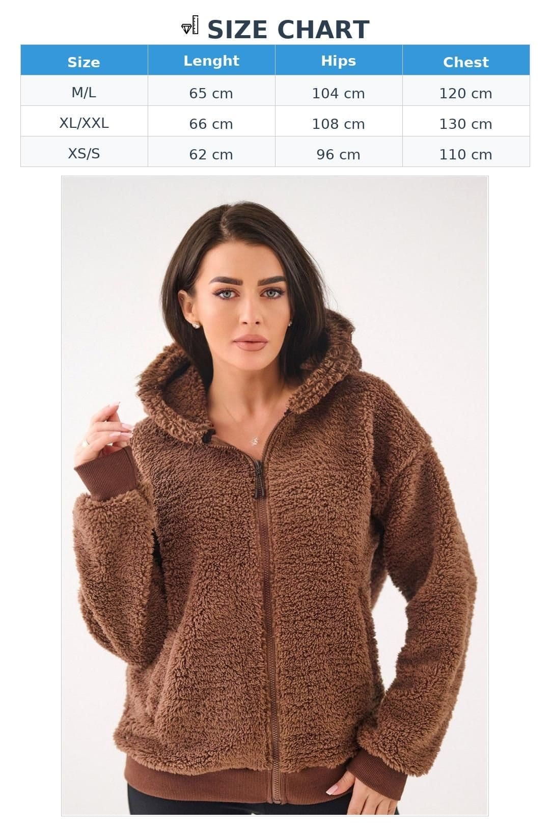 Love Lace Love Lace Women's Casual Zip Hooded Polyester Sweatshirt Lamb in Brown - 4