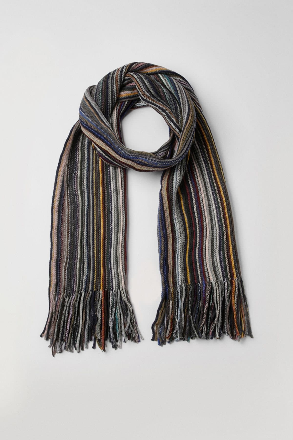 Maine Maine Men's Black Stripe Scarf