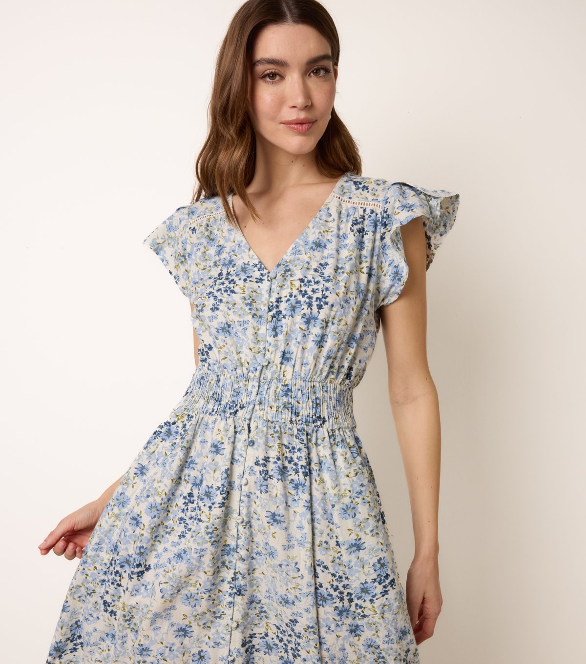 Blue Vanilla Women's Blue Floral Button Through Maxi Dress Blue Vanilla New Look - 2