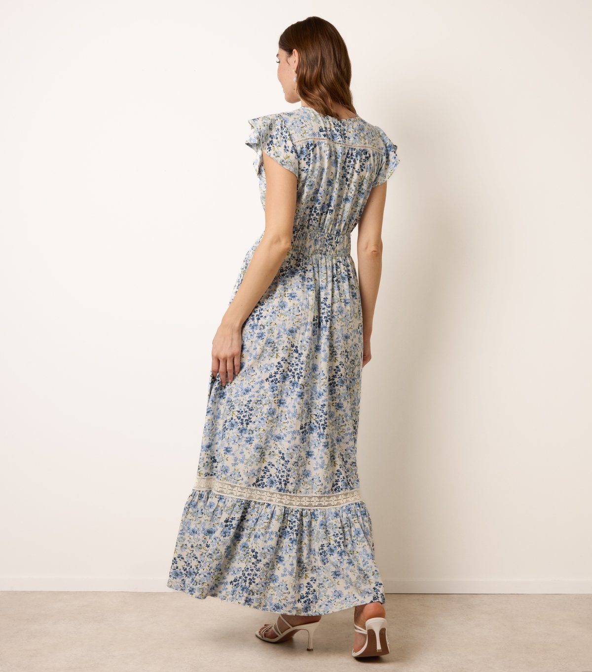 Blue Vanilla Women's Blue Floral Button Through Maxi Dress Blue Vanilla New Look - 4