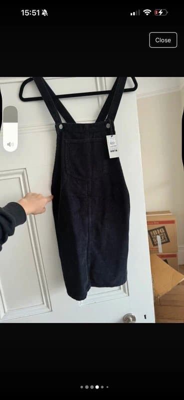 Topshop Navy blue corduroy dress top shop
