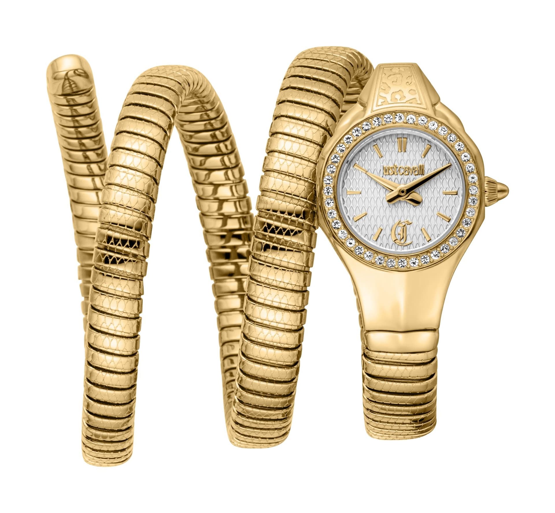 Just Cavalli Just Cavalli Women's Signature Snake Vita Fashion Watch - Yellow Gold Silver JC1L355M0025