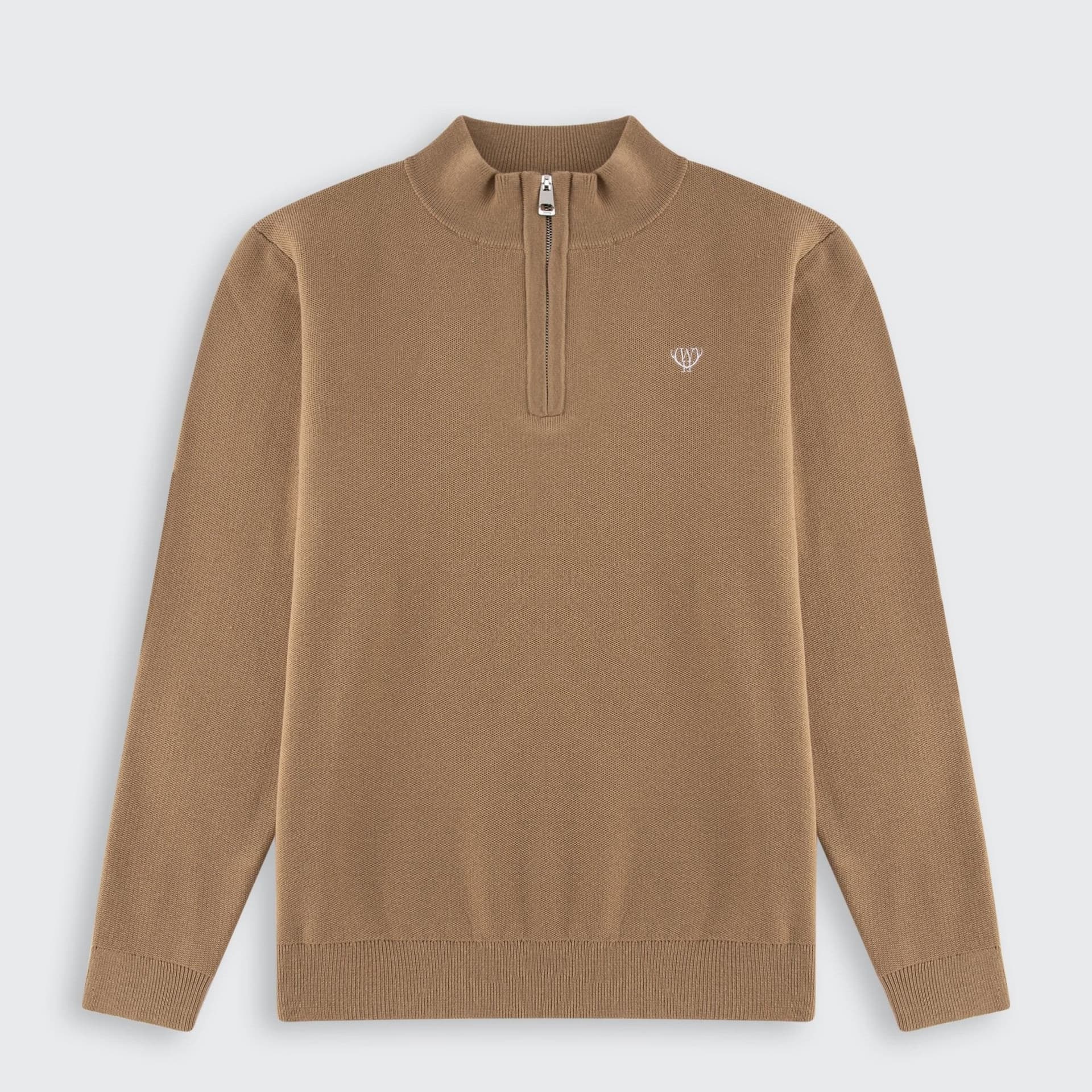 Walker & Hunt Walker & Hunt Men's Huxley Quarter Zip in Beige
