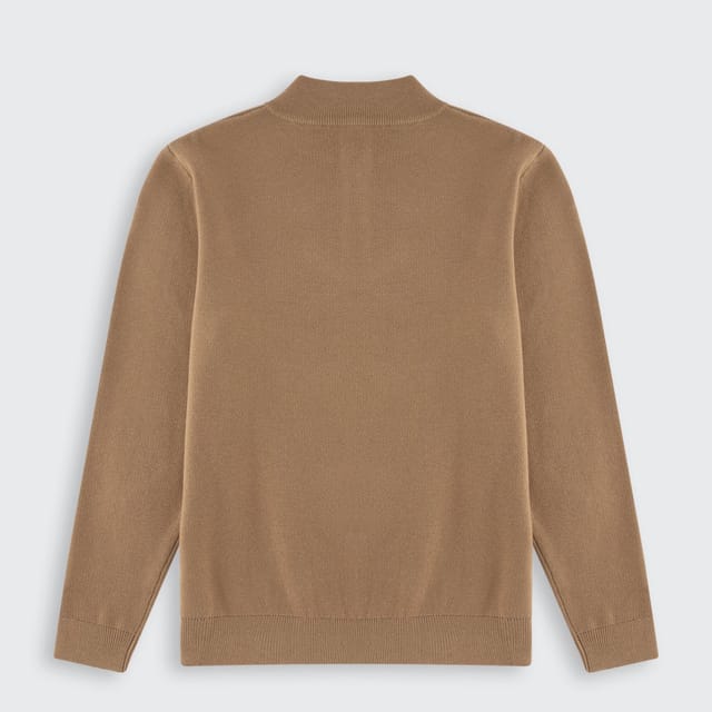 Walker & Hunt Walker & Hunt Men's Huxley Quarter Zip in Beige - 2