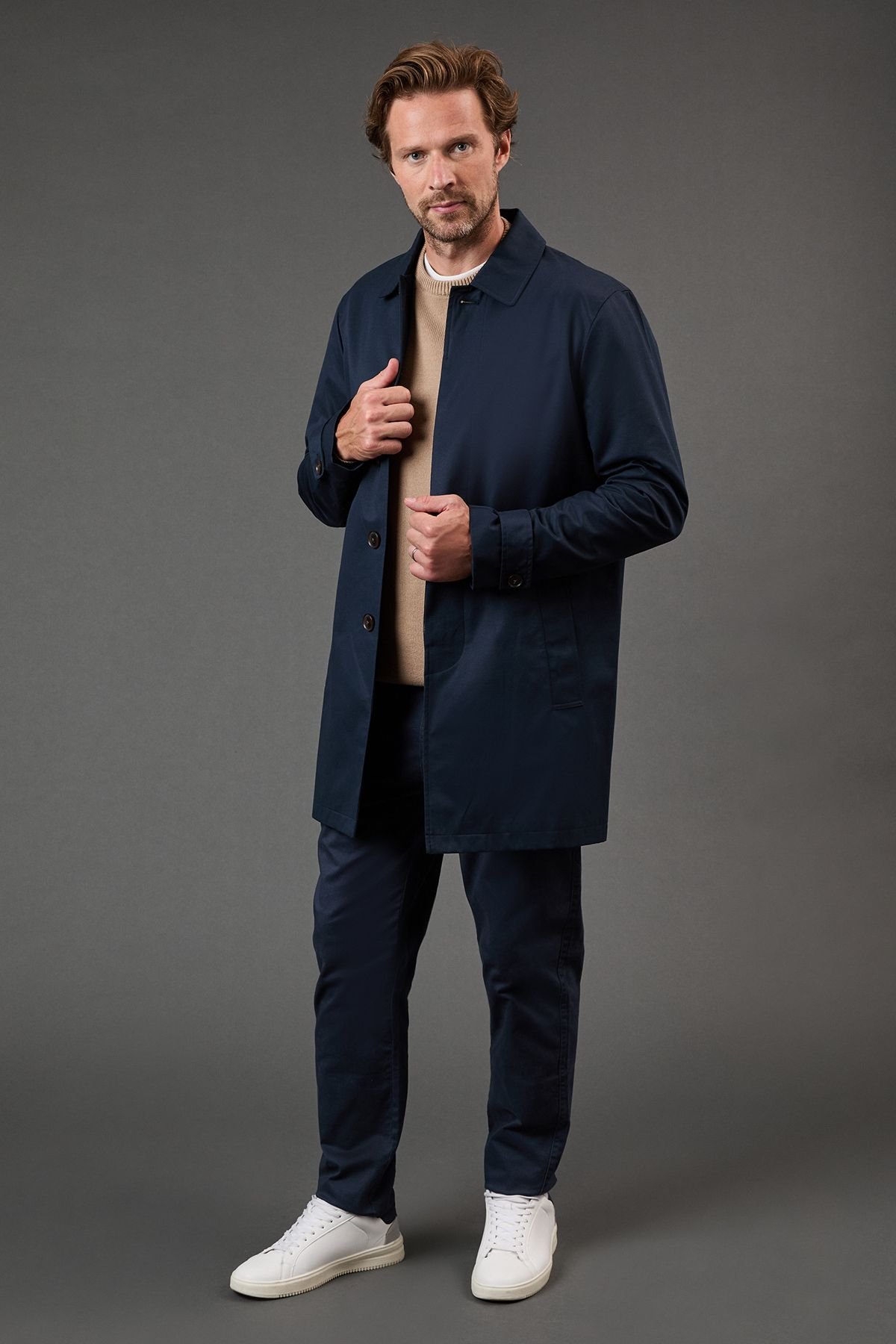 Maine Maine Men's Smart Cotton Mac in Navy - 4