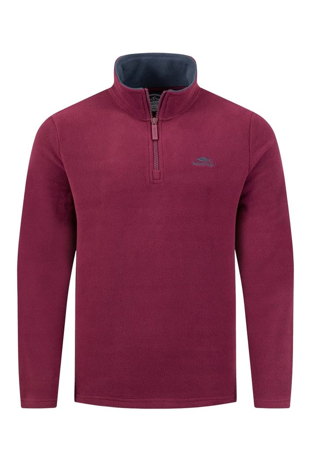 Weird Fish Weird Fish Men's Gene 1/4 Zip Microfleece in Maroon - 2