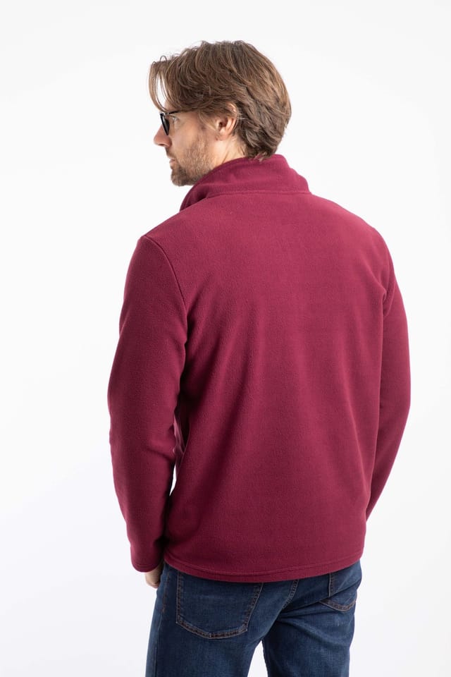 Weird Fish Weird Fish Men's Gene 1/4 Zip Microfleece in Maroon - 3