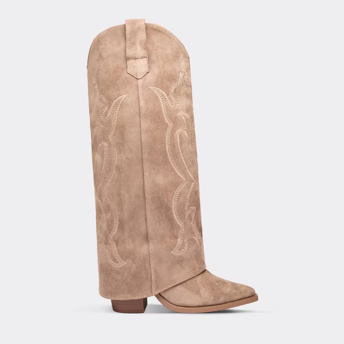 EGO EGO Taupe Faux Suede Western Cowboy Boot, Women's Size UK 3