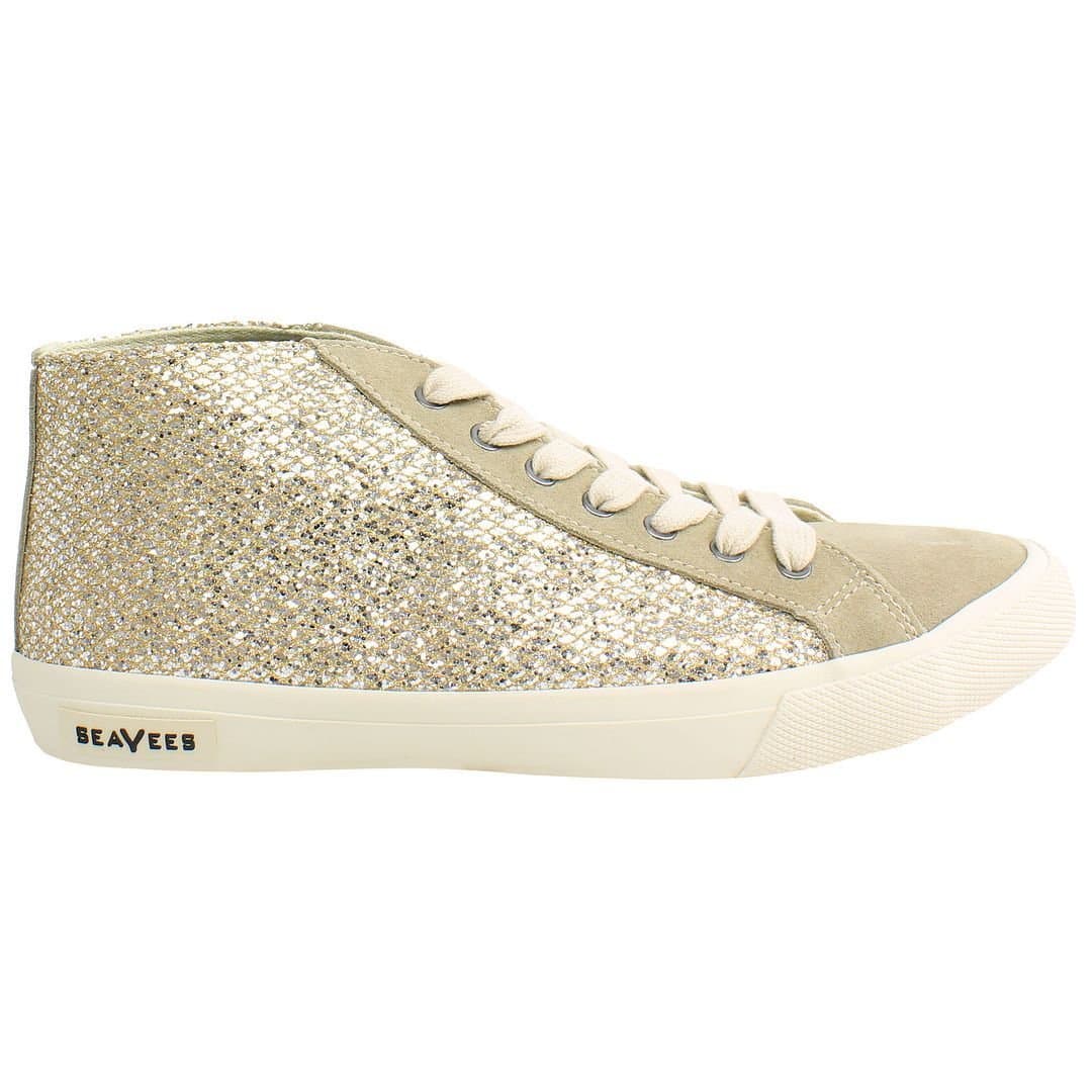 Seavees Seavees Women's California Special Nova Glitter Lace-Up Beige Synthetic Shoes